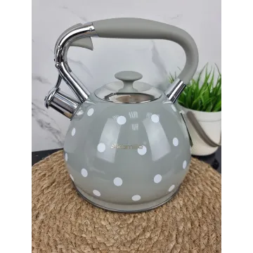 Чайник 3,0л со свистком нерж.сталь ручка soft-touch сірий 0695GR ᐉ 0695GR - Kamille - класная цена в ProPosud 2