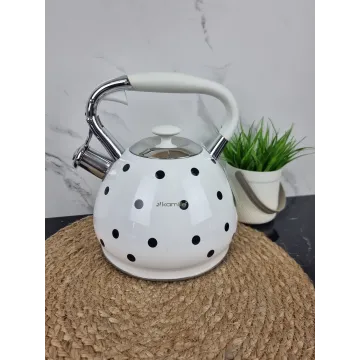 Чайник 3,0л со свистком нерж.сталь ручка soft-touch белый 0695WH ᐉ 0695WH - Kamille - класная цена в ProPosud 2