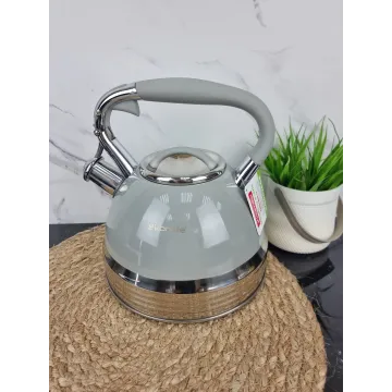 Чайник 2,7л со свистком нерж.сталь ручка soft-touch серый 0696GR ᐉ 0696GR - Kamille - класная цена в ProPosud 2