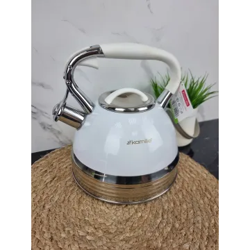Чайник 2,7л со свистком нерж.сталь ручка soft-touch белый 0696WH ᐉ 0696WH - Kamille - класная цена в ProPosud 2