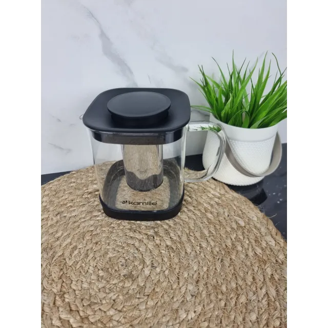 Заварник зі з'ємним ситечком 1000мл скло/нерж.сталь 0777M ᐉ 0777M - Kamille - класна ціна в ProPosud