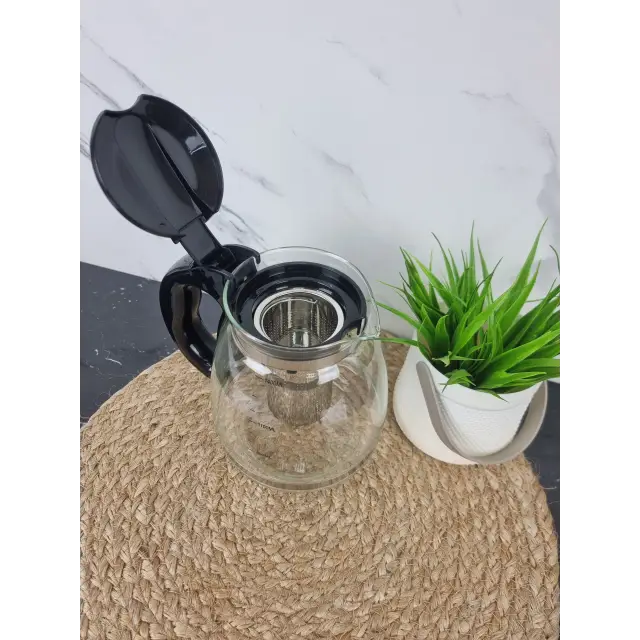 Заварник со съемным ситечком 1500мл стекло/нерж.сталь 0780L ᐉ 0780L - Kamille - класная цена в ProPosud