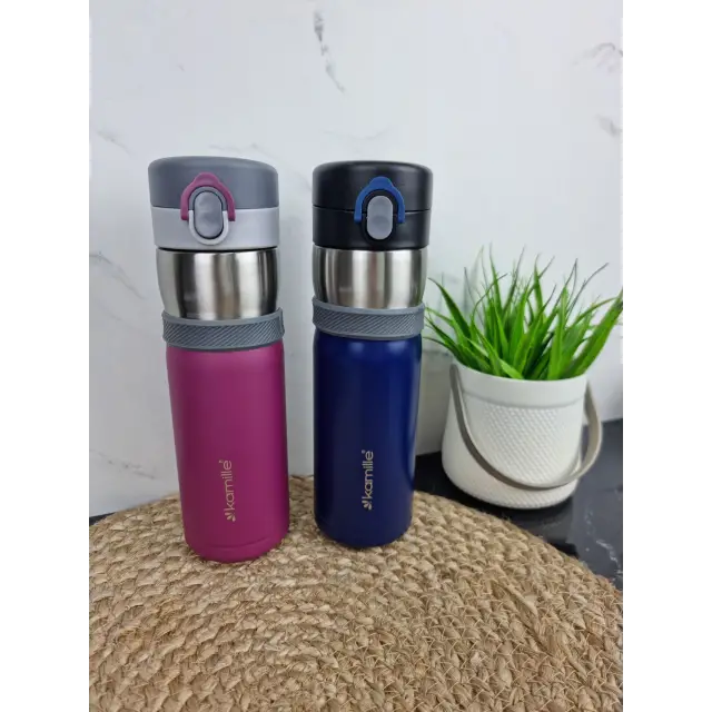 Термос-пляшка 400мл з нерж.сталі (син.сал.фіол.борд.) 2014 ᐉ 2014 - Kamille - класна ціна в ProPosud