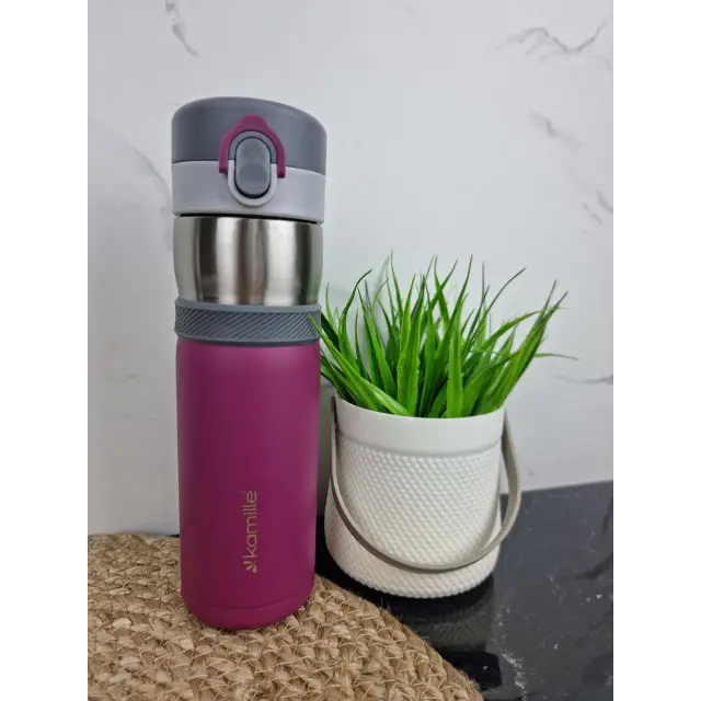 Термос-пляшка 400мл з нерж.сталі (син.сал.фіол.борд.) 2014 ᐉ 2014 - Kamille - класна ціна в ProPosud