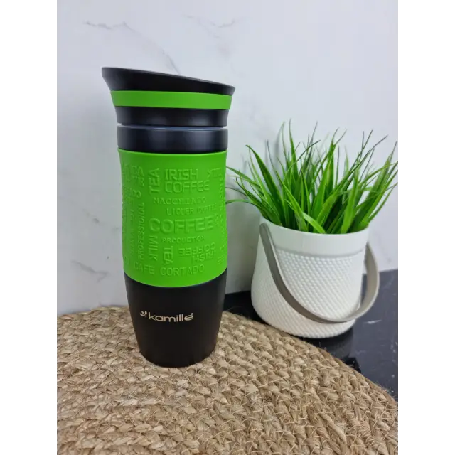 Термокружка 380мл из нерж.стали с TPR-вставкой (красн,син,коричн,зелен.) 2069А ᐉ 2069А - Kamille - класная цена в ProPosud