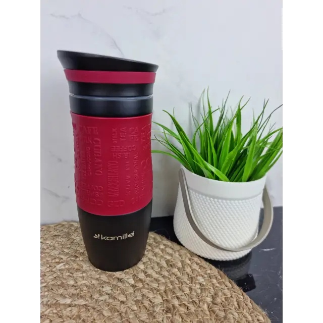 Термокружка 380мл из нерж.стали с TPR-вставкой (красн,син,коричн,зелен.) 2069А ᐉ 2069А - Kamille - класная цена в ProPosud