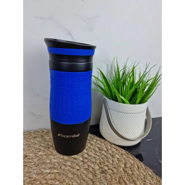 Термокружка 380мл из нерж.стали с TPR-вставкой (красн,син,коричн,зелен.) 2069А ᐉ 2069А - Kamille - класная цена в ProPosud