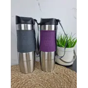 Термокухоль 480мл з нерж.сталі м'яка вставка з ремінцем (сір.фіол.блак.беж.) 2051 ᐉ 2051 - - класная цена в ProPosud