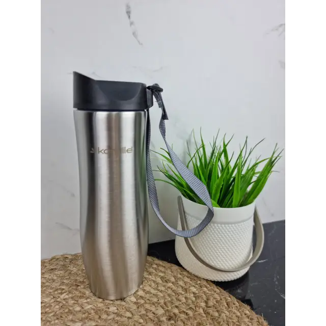 Термокухоль 480мл з нерж.сталі з ремінцем 2056 ᐉ 2056 - Kamille - класна ціна в ProPosud