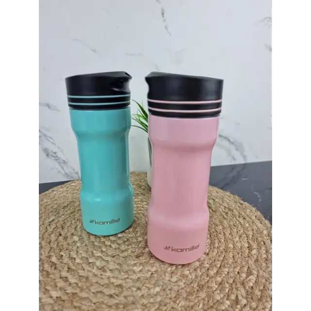 Термокухоль 320мл з нерж.сталі (чорн.біл.рож.блак.бір.) 2061 ᐉ 2061 - Kamille - класна ціна в ProPosud