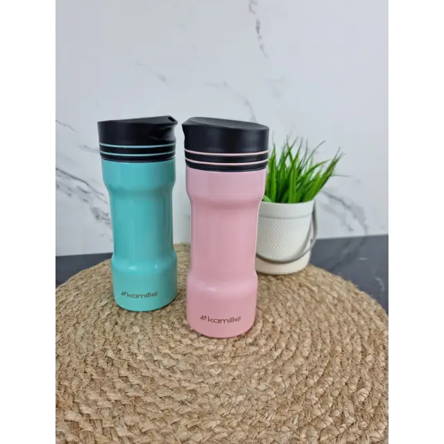 Термокухоль 320мл з нерж.сталі (чорн.біл.рож.блак.бір.) 2061 ᐉ 2061 - Kamille - класна ціна в ProPosud