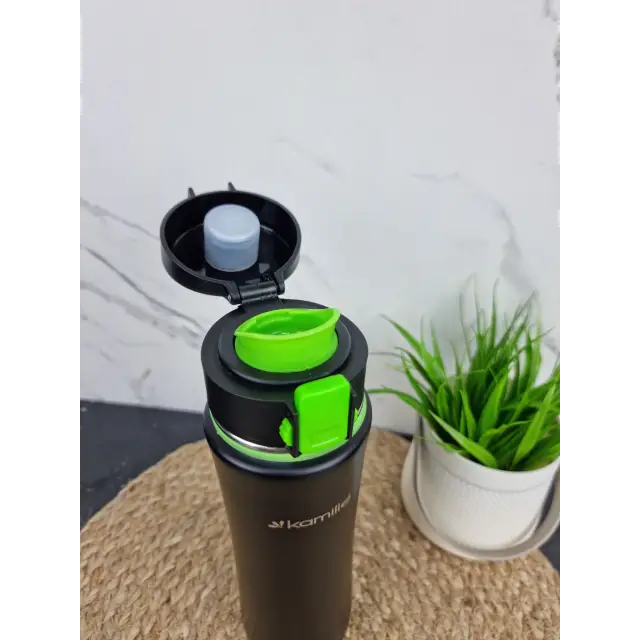 Пляшка спортивна 500мл з нерж.сталі (черв.чорн.зел.син.) 2066 ᐉ 2066 - Kamille - класна ціна в ProPosud