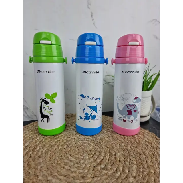 Термос дитячий 500мл з ручками (рож.зел.блак.) 2086 ᐉ 2086 - Kamille - класна ціна в ProPosud