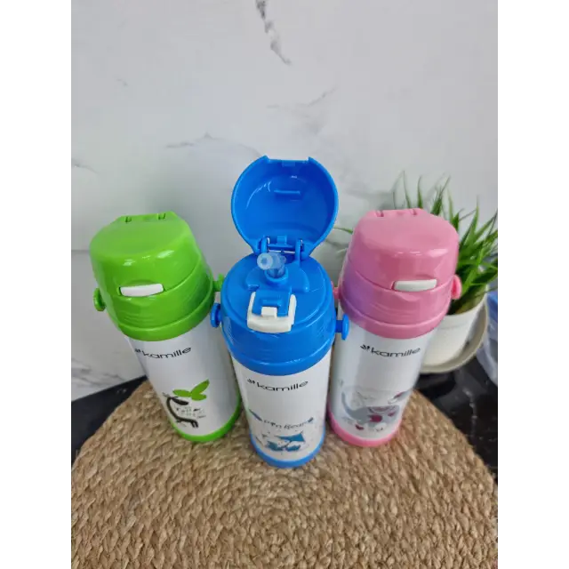 Термос дитячий 500мл з ручками (рож.зел.блак.) 2086 ᐉ 2086 - Kamille - класна ціна в ProPosud