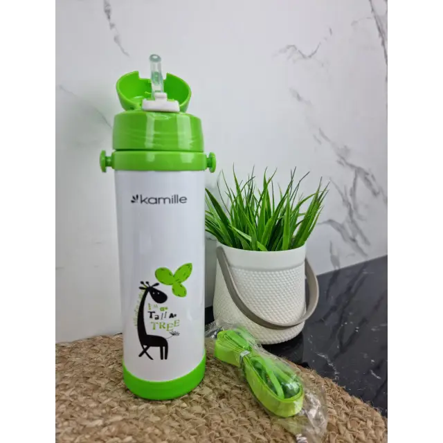 Термос дитячий 500мл з ручками (рож.зел.блак.) 2086 ᐉ 2086 - Kamille - класна ціна в ProPosud