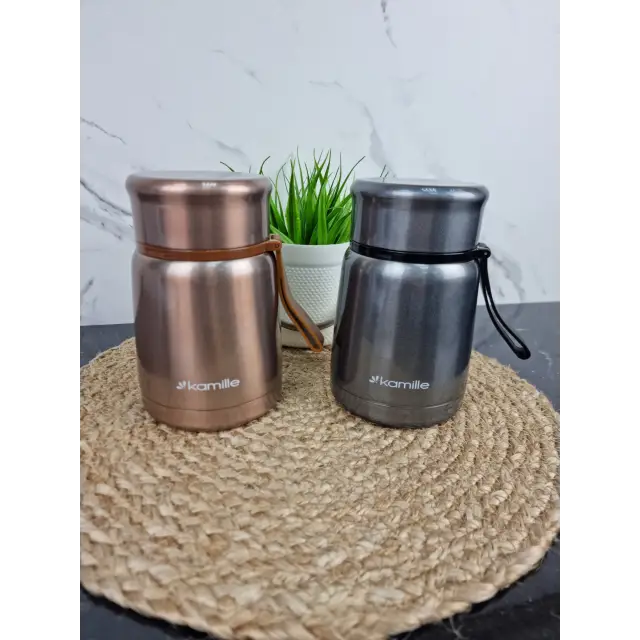 Термос харчовий 530мл з нерж.сталі (сір.зол.) 2099 ᐉ 2099 - Kamille - класна ціна в ProPosud