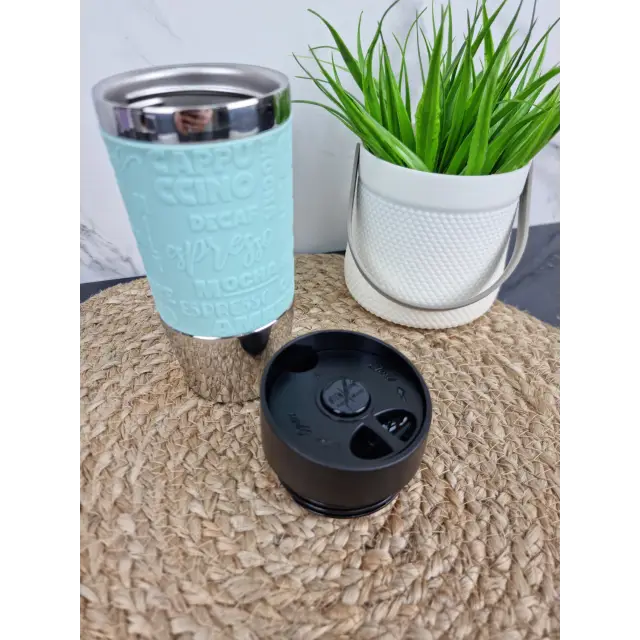 Термокружка 280мл из нерж.стали с TPR-вставкой (ментол голуб. лиловый серый) 2152 ᐉ 2152 - Kamille - класная цена в ProPosud