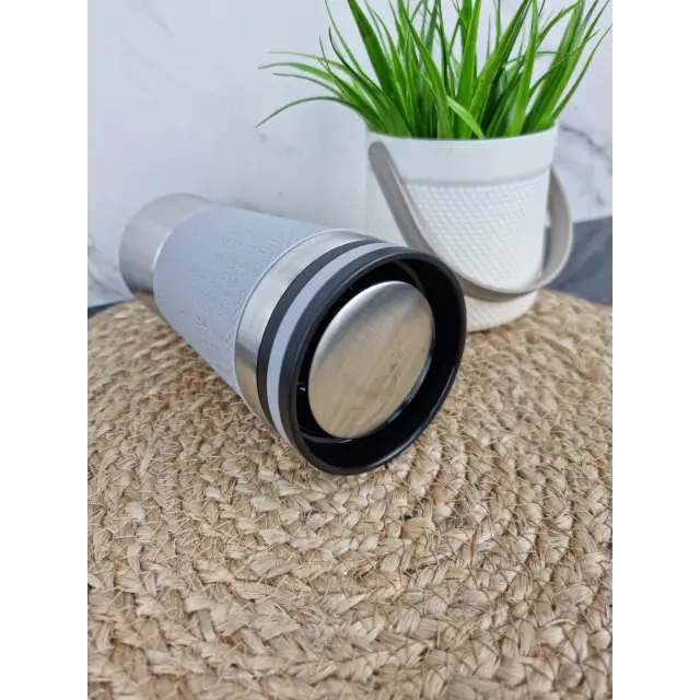 Термокружка 380мл из нерж.стали с TPR-вставкой (черный голуб. лиловый серый) 2156 ᐉ 2156 - Kamille - класная цена в ProPosud