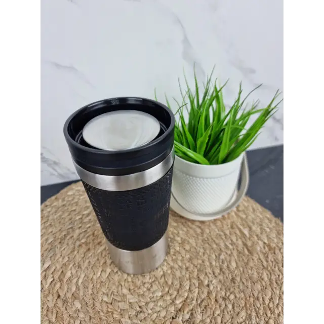 Термокружка 380мл из нерж.стали с TPR-вставкой (черный голуб. лиловый серый) 2156 ᐉ 2156 - Kamille - класная цена в ProPosud