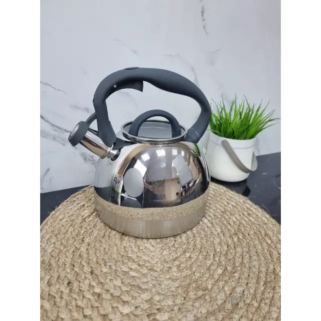 Чайник 2,7л зі свистком нерж.сталь ручка чорний бакеліт 1088 ᐉ 1088 - Kamille - класна ціна в ProPosud