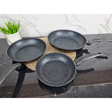 Набор сковородок 20см 24см 28см антипр.покрытие Black marble 4124 ᐉ 4124 - Kamille - класная цена в ProPosud
