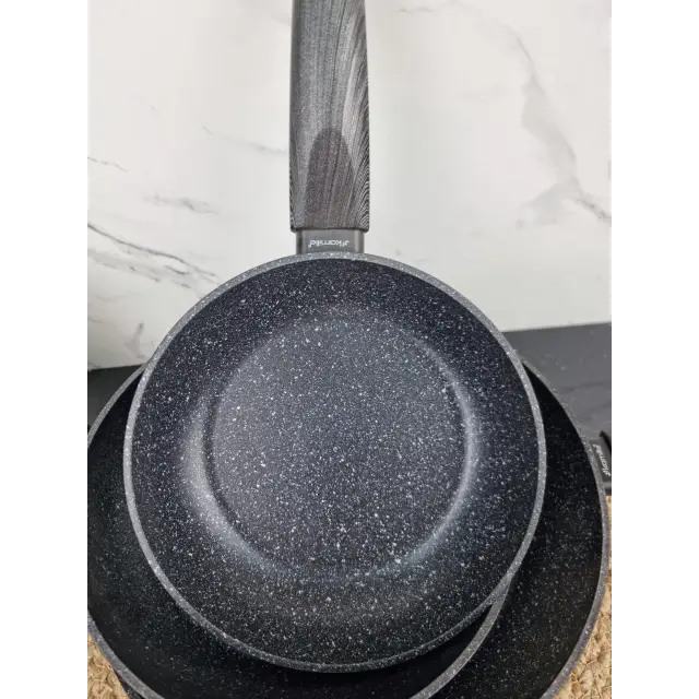 Набор сковородок 20см 24см 28см антипр.покрытие Black marble 4124 ᐉ 4124 - Kamille - класная цена в ProPosud