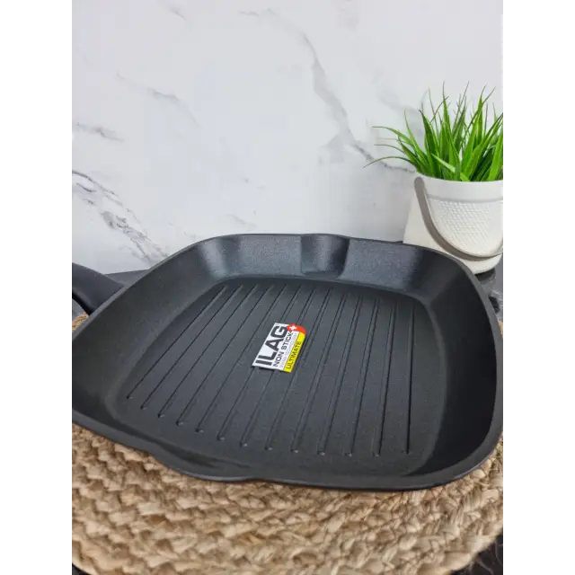 Сковорода-гриль 28*28*4,0см сверхпрочное антипр.покрытие ILAG 4418 ᐉ 4418 - Kamille - класная цена в ProPosud