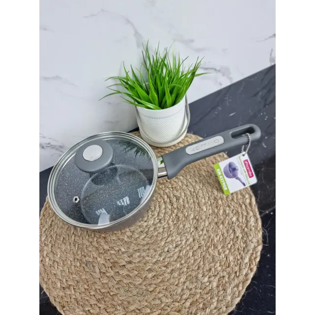 Ківш 1,2л антипр.покриття скл.кришка (граніт) 4279GR ᐉ 4279GR - Kamille - класна ціна в ProPosud