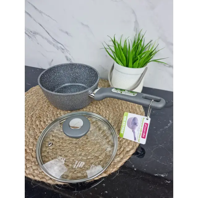 Ківш 1,2л антипр.покриття скл.кришка (граніт) 4279GR ᐉ 4279GR - Kamille - класна ціна в ProPosud