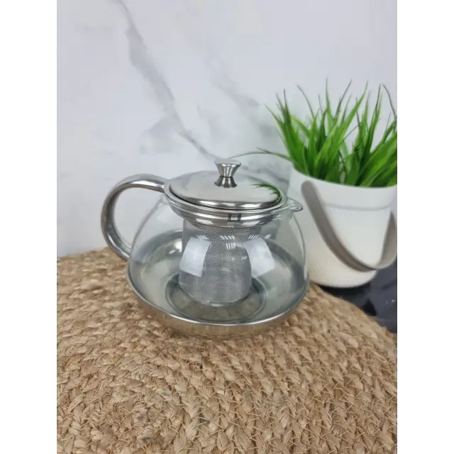 Заварник зі з'ємним ситечком 800мл скло/нерж.сталь 4316 ᐉ 4316 - Kamille - класна ціна в ProPosud