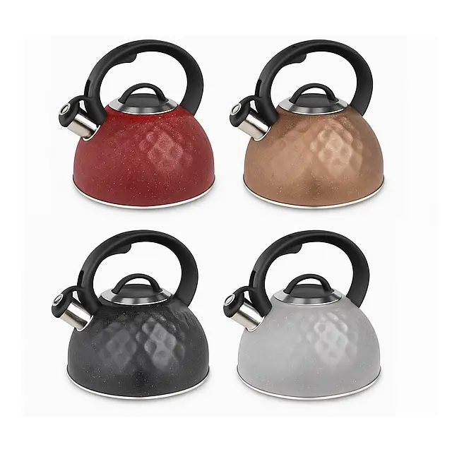 Чайник 3,0л со свистком нерж.сталь серый, черный, коричневый, бордо HR-770-3 ᐉ HR-770-3 - - класная цена в ProPosud