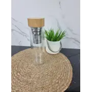 Пляшка із сітечком 450мл кришка бамбук скло 9020 ᐉ 9020 - - класна ціна в ProPosud