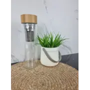 Пляшка із сітечком 450мл кришка бамбук скло 9020 ᐉ 9020 - - класна ціна в ProPosud