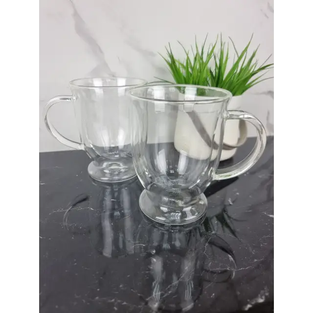 Набір чашок 2*370мл подвійне скло 9014 ᐉ 9014 - - класна ціна в ProPosud