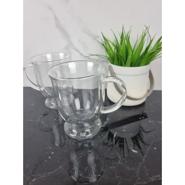 Набір чашок 2*370мл подвійне скло 9014 ᐉ 9014 - - класна ціна в ProPosud