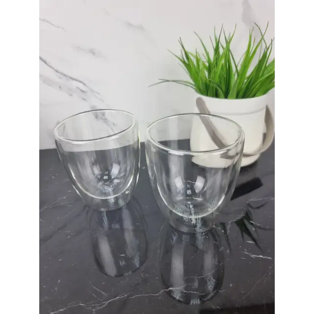 Набір чашок 2*300мл подвійне скло 9004 ᐉ 9004 - - класна ціна в ProPosud