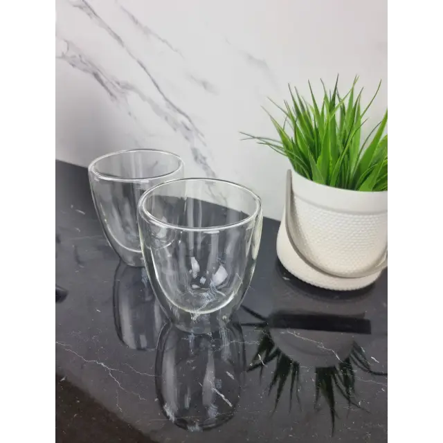 Набір чашок 2*300мл подвійне скло 9004 ᐉ 9004 - - класна ціна в ProPosud