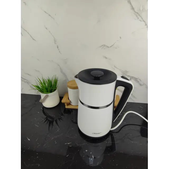 Електрочайник 1,7л 2200Вт метал White MR-030 ᐉ MR-030 White - - класная цена в ProPosud