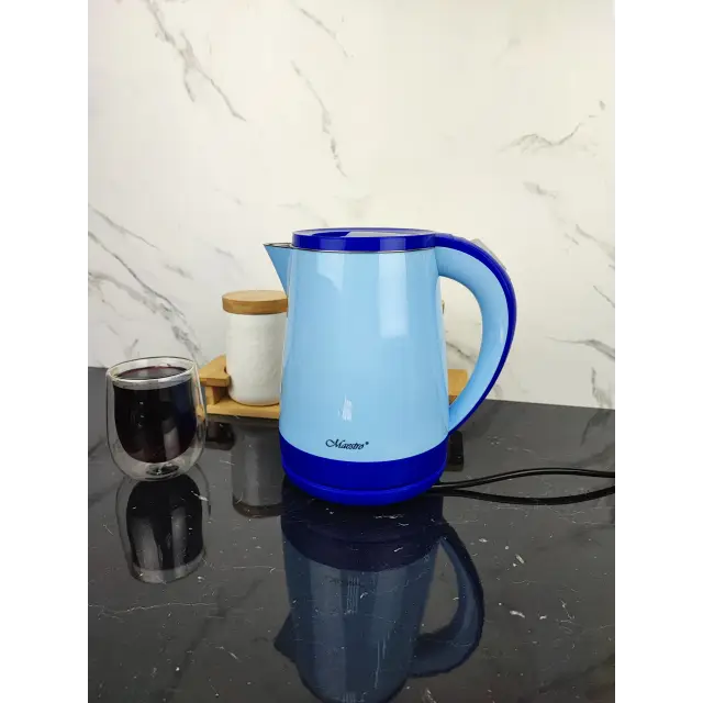 Електрочайник 1,2л 1600Вт пластик Blue MR-037 ᐉ MR-037 Blue - - класна ціна в ProPosud