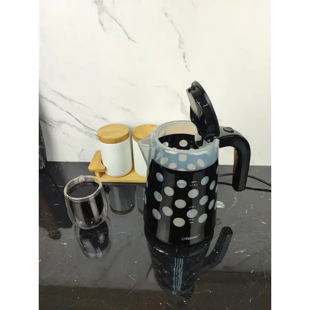 Електрочайник 1,7л 2200Вт пластик Black MR-045 ᐉ MR-045 Black - - класна ціна в ProPosud
