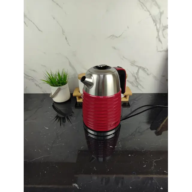 Електрочайник 1,7л 2200Вт пластик/метал Red MR-051 ᐉ MR-051 Red - - класна ціна в ProPosud