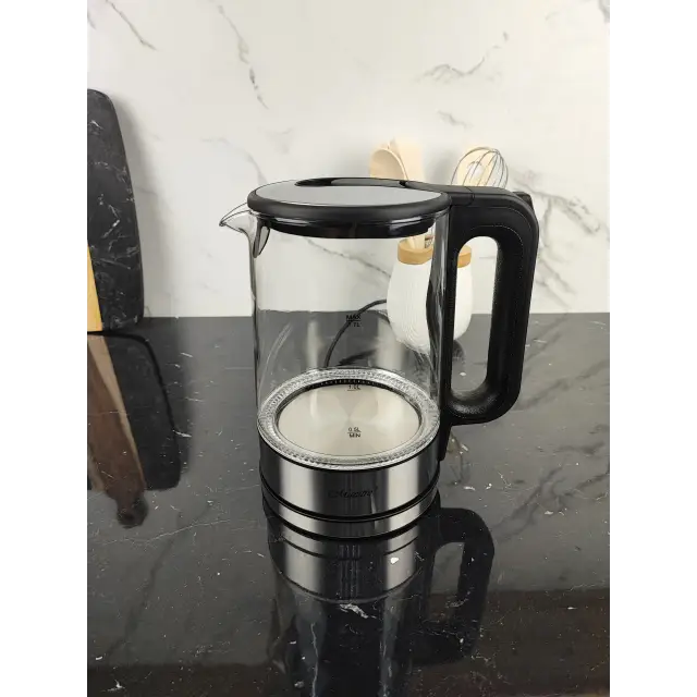 Електрочайник 1,7л 2200Вт скло Black MR-053 ᐉ MR-053 Black - - класная цена в ProPosud