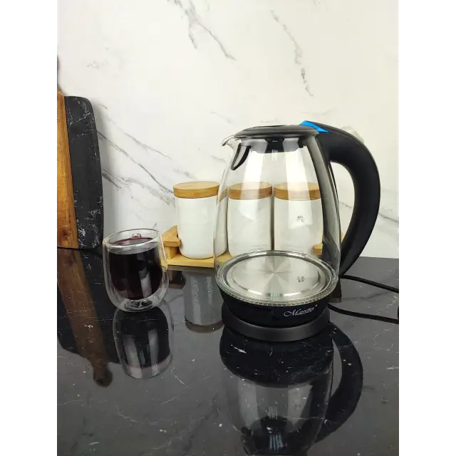 Електрочайник 1,7л 2200Вт скло MR-057 ᐉ MR-057 - - класна ціна в ProPosud