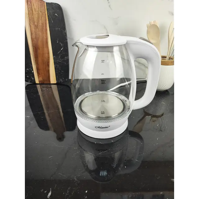 Електрочайник 1,7л 2200Вт скло White MR-063 ᐉ MR-063 White - - класна ціна в ProPosud