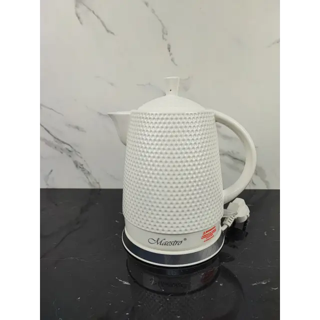 Електрочайник 1,5л 1500Вт кераміка White MR-069 ᐉ MR-069 White - - класная цена в ProPosud