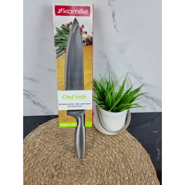 Ніж шеф-кухар 20см нерж.сталь ручка нерж.сталь порожниста 5140 ᐉ 5140 - - класна ціна в ProPosud