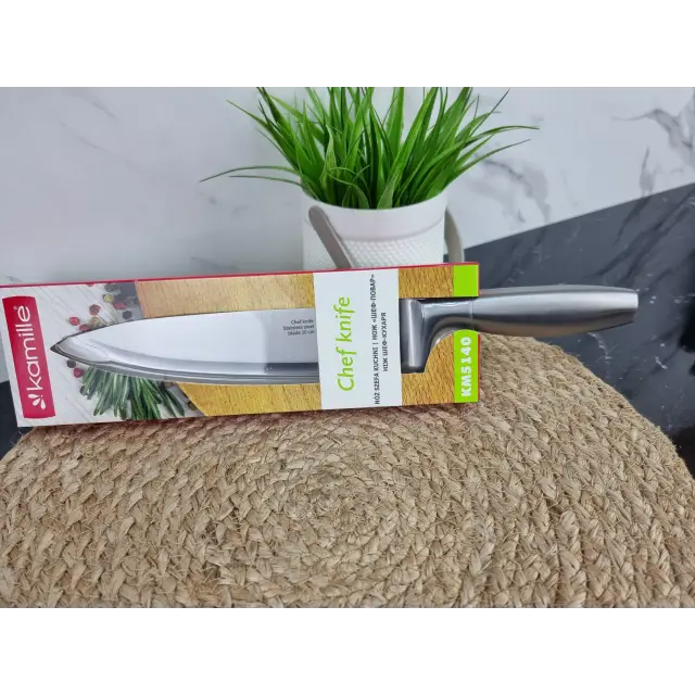 Ніж шеф-кухар 20см нерж.сталь ручка нерж.сталь порожниста 5140 ᐉ 5140 - - класна ціна в ProPosud