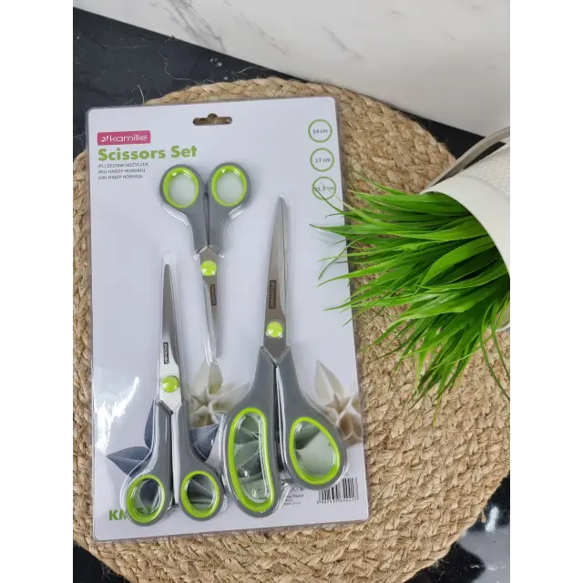 Набор ножниц универсальных 3-пр. 14см 17см 21,5см ручки пластик 5187 ᐉ 5187 - - класная цена в ProPosud