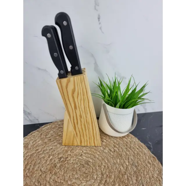 Набір ножів 6-пр. нерж.сталь на дерев'яній підставці 5121 ᐉ 5121 - - класна ціна в ProPosud