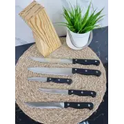 Набір ножів 6-пр. нерж.сталь на дерев'яній підставці 5121 ᐉ 5121 - - класна ціна в ProPosud